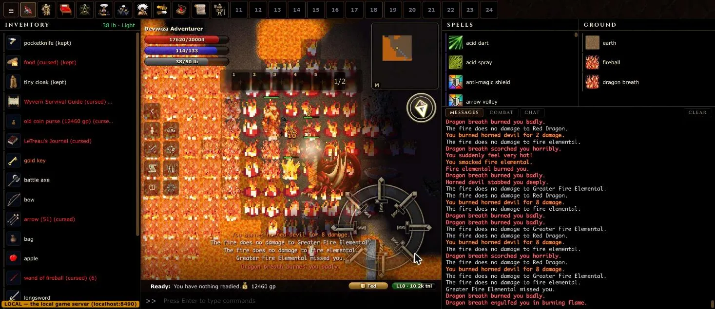 Trading fireballs with a dragon