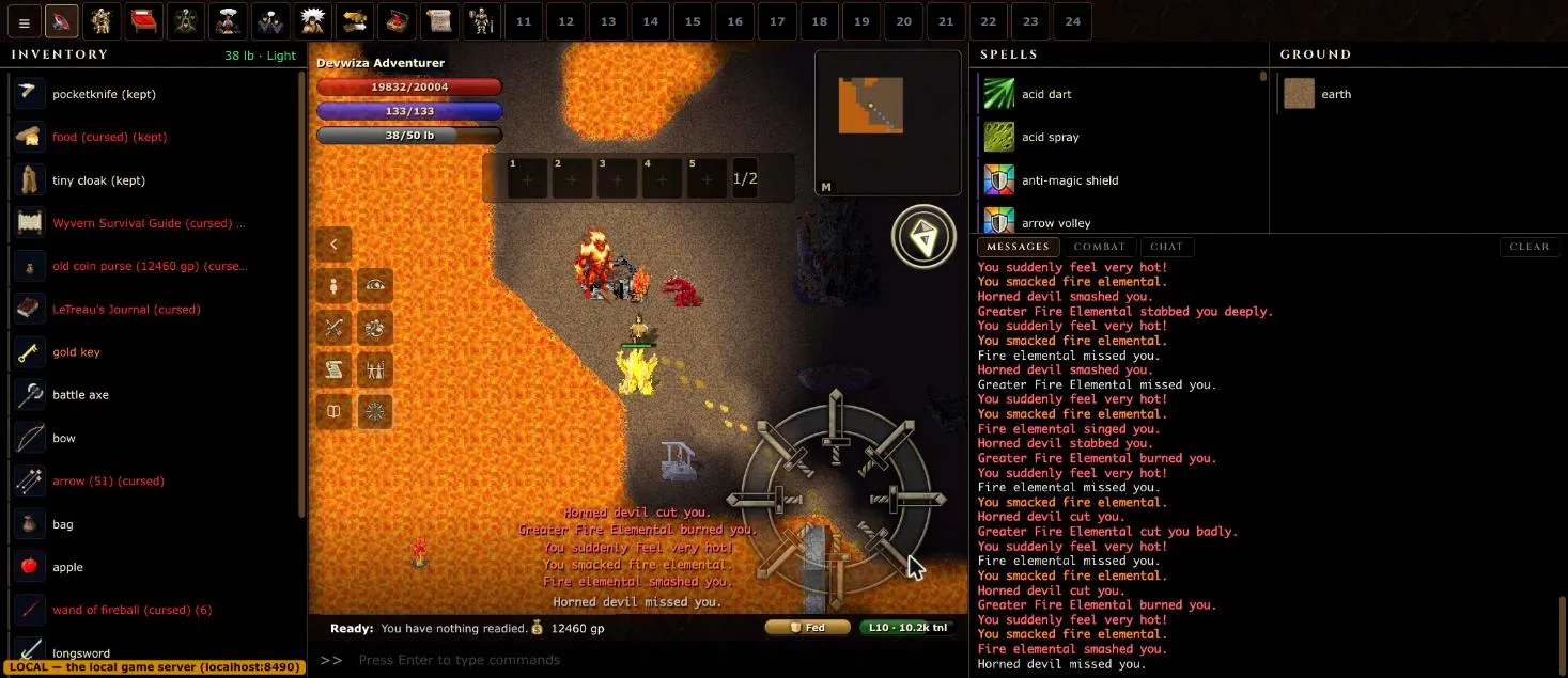 Melee in a lava cavern